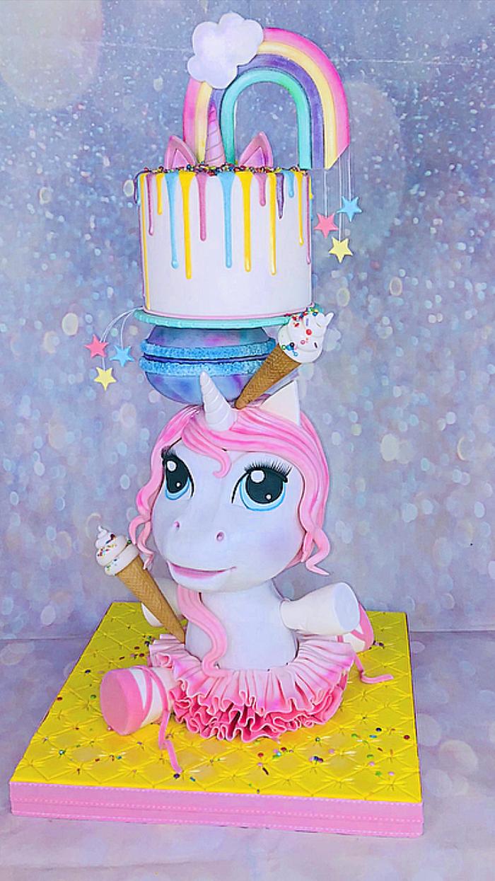 Unicorn ballerina tower cake 