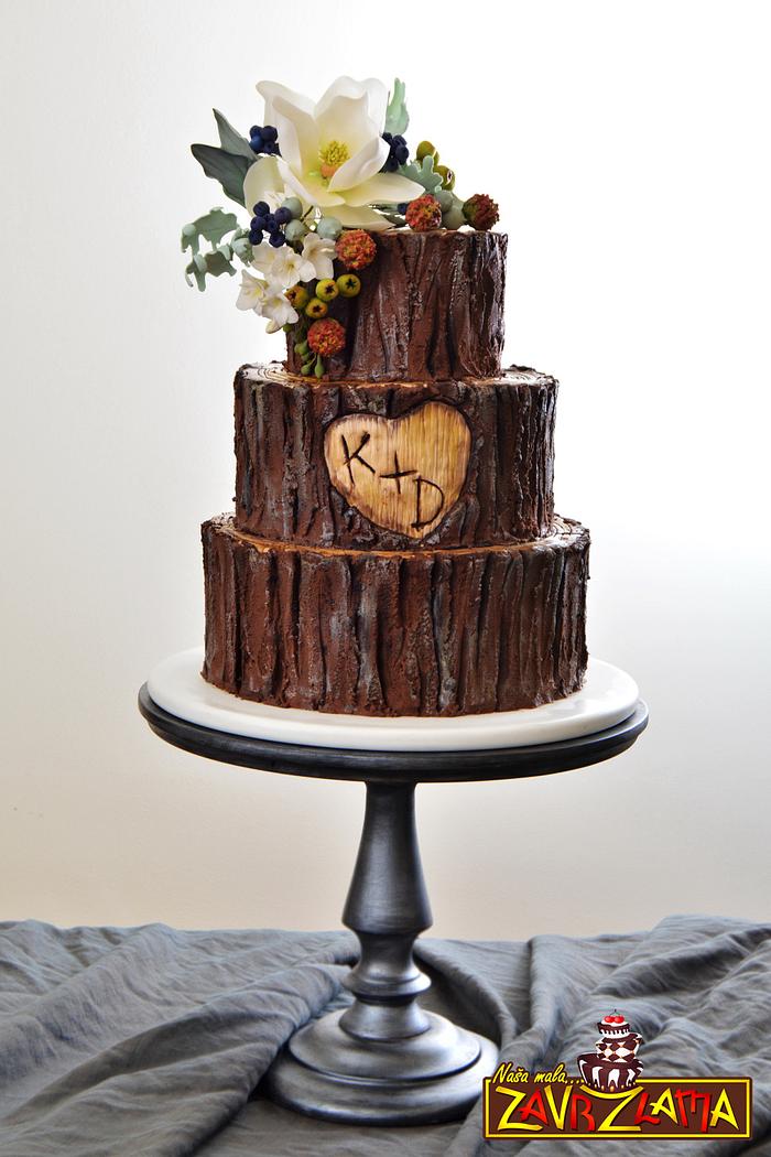 Rustic Tree Wedding Cake