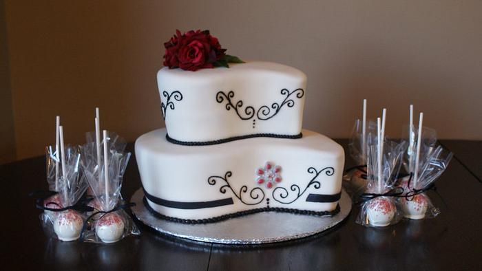 Paisley wedding cake and cake pops