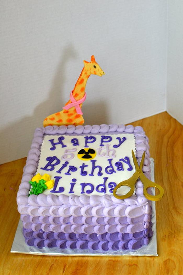 50th Ombre Birthday Giraffe Cake