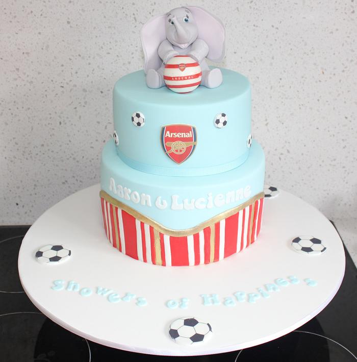 Arsenal fan baby shower cake