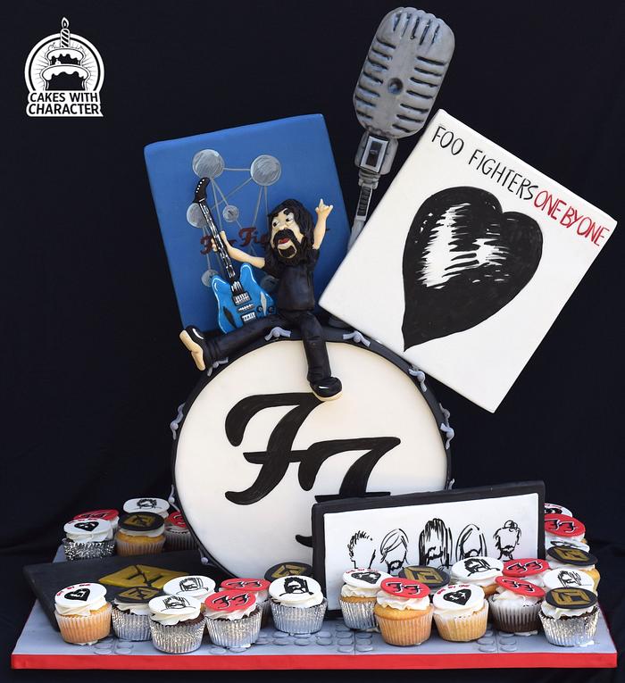 Foo Fighters themed celebration cake