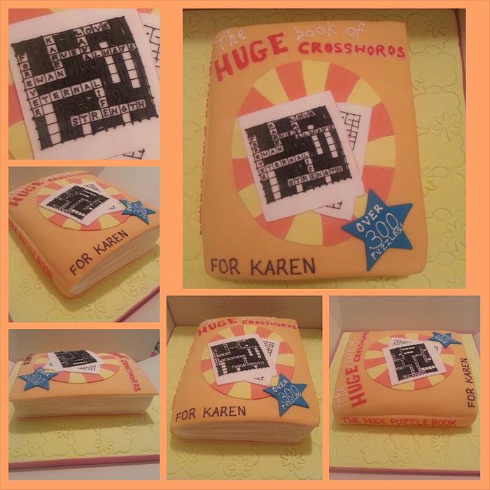 Crossword puzzle book cake