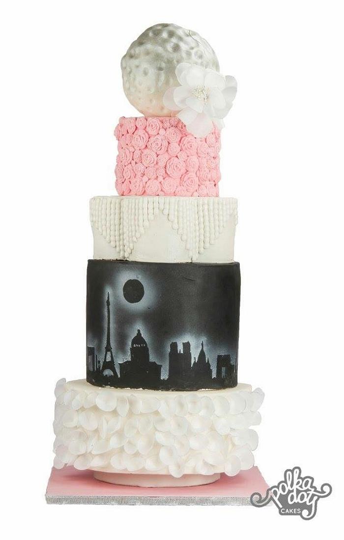 Paris themed Wedding Cake