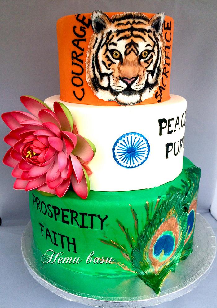 republic day cake, republic day theme cake, patriotic theme cake, cake  delivery, 24x7 Home delivery of Cake in Singar, Gurgaon