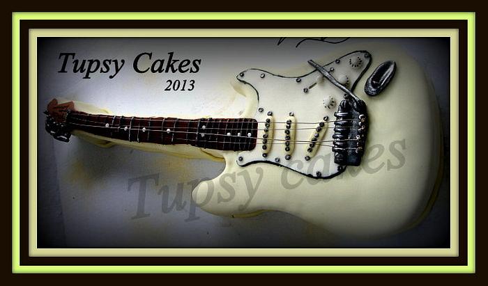 fender strato guitar cake