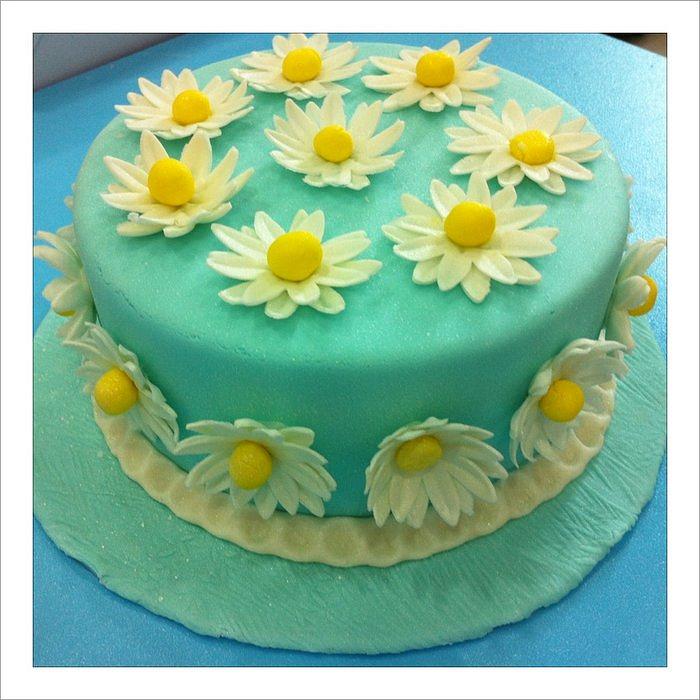 My Baby Blue Daisy Cake