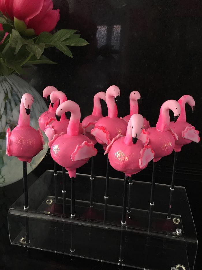 Flamingo cake pops 