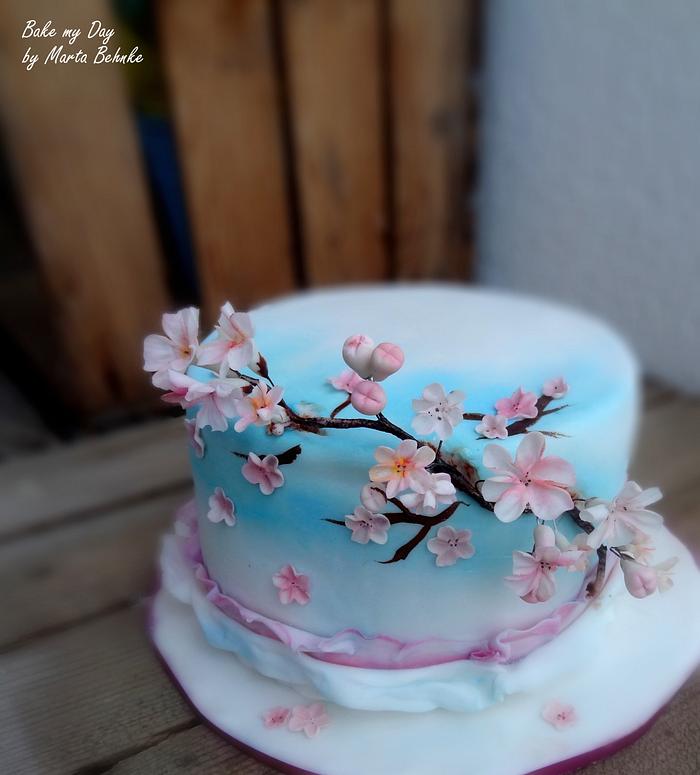 Cherry blossom tree cake | Cherry blossom wedding cake, Cherry blossom cake,  Spring wedding cake