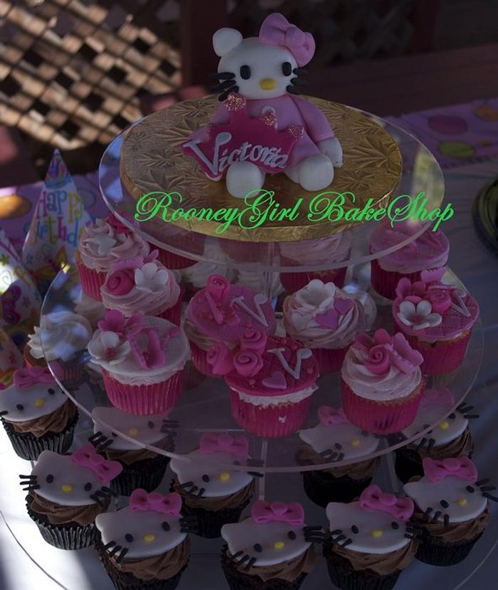 Hello Kitty and Vintage Style Cupcakes 