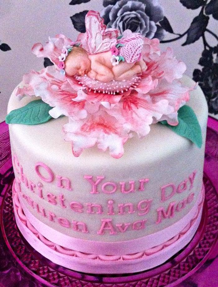 Fairy Baby Christening Cake