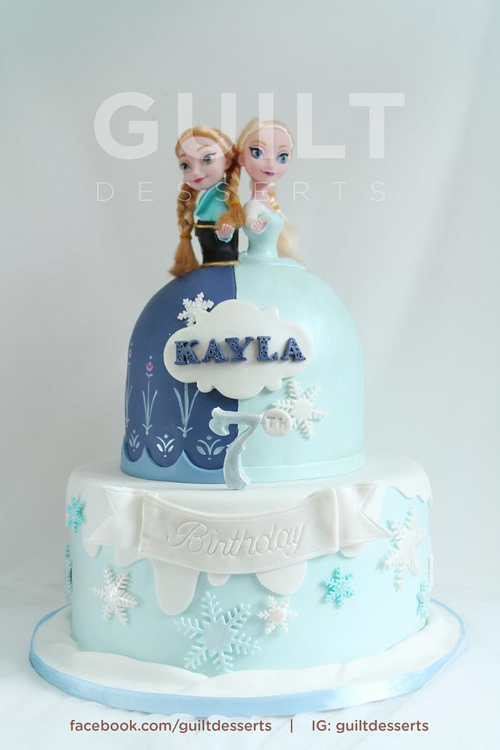 Elsa & Anna Doll cake