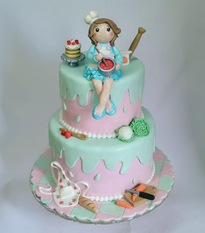  Lady chef cake 