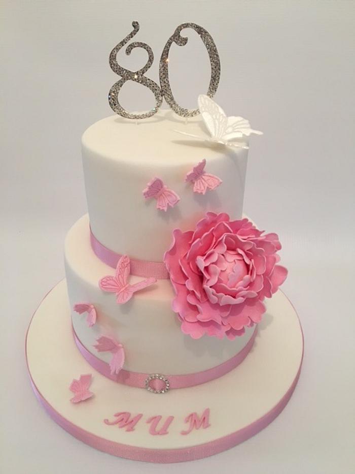 80th butterfly cake 