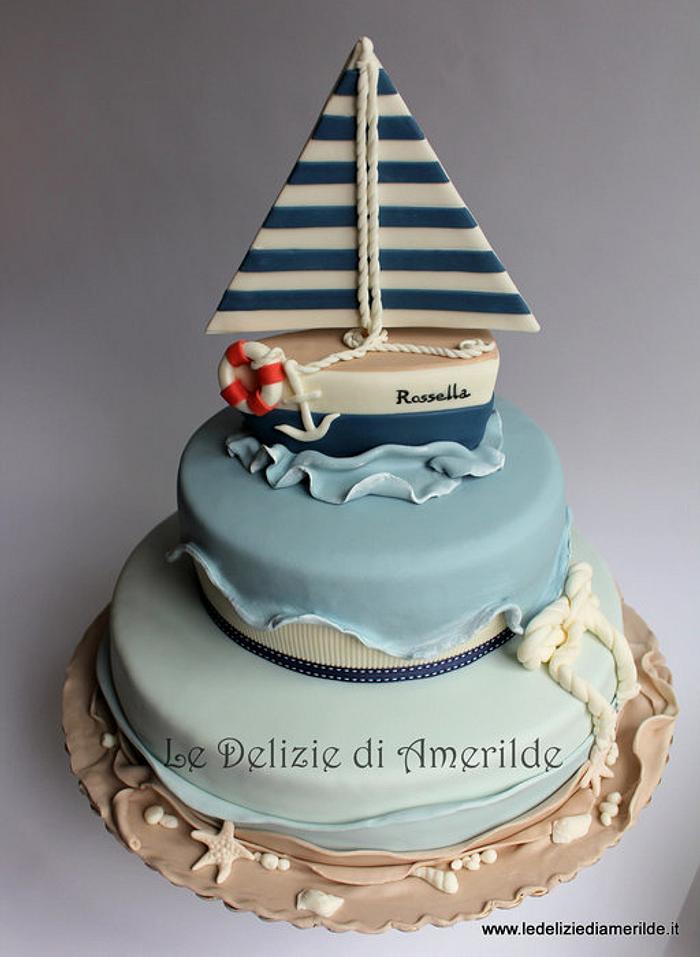 sailing boat cake