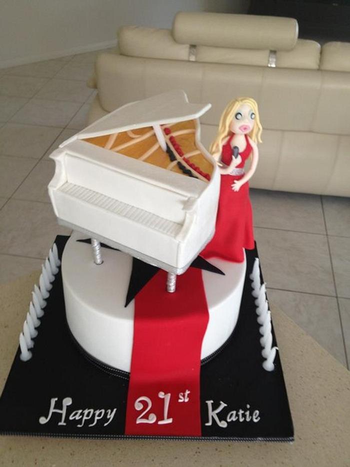 Grand Piano 21st Cake