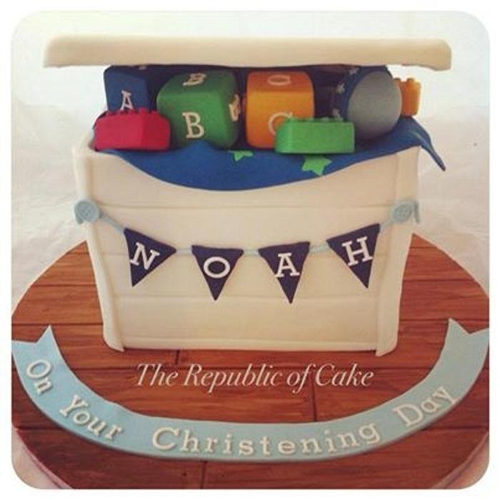 Toy box Christening Cake