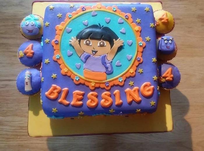 Dora cake for Blessing