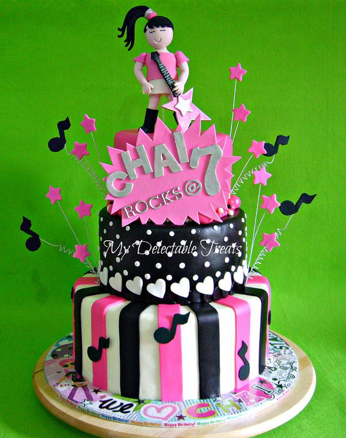 Rock Star Girl Themed cake