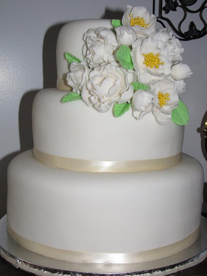 Peony Wedding Cake