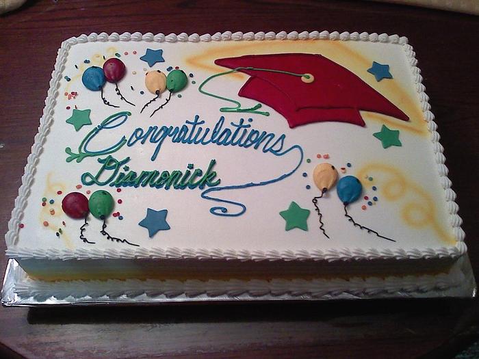 Airbrushed Graduation Cake