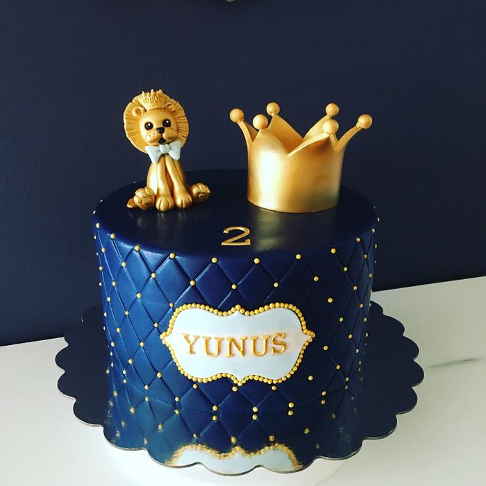 Gold Lion King Cake