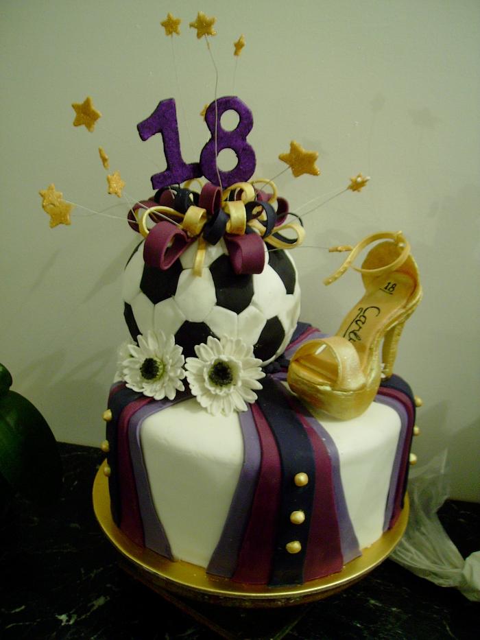 Soccer ball/Ball shoe cake