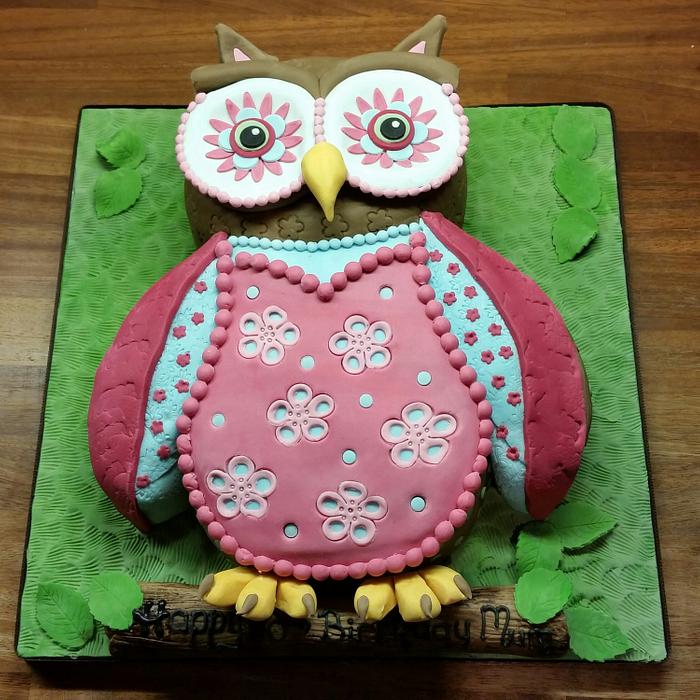 owl birthday cake 