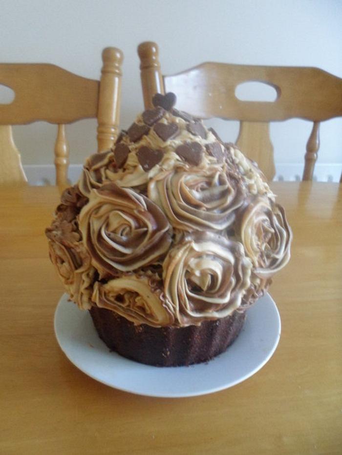 Chocolate and Coffee Giant Cupcake