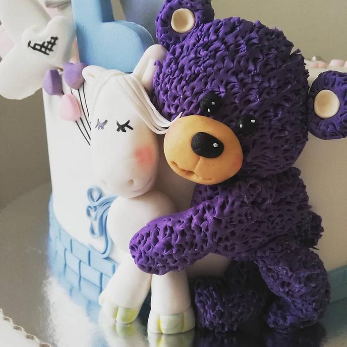Purple bear cake 😊