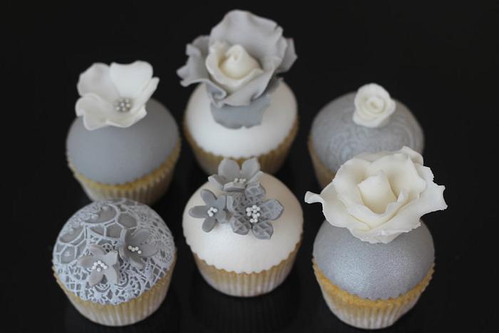 Ombre Grey Mini Cupcakes