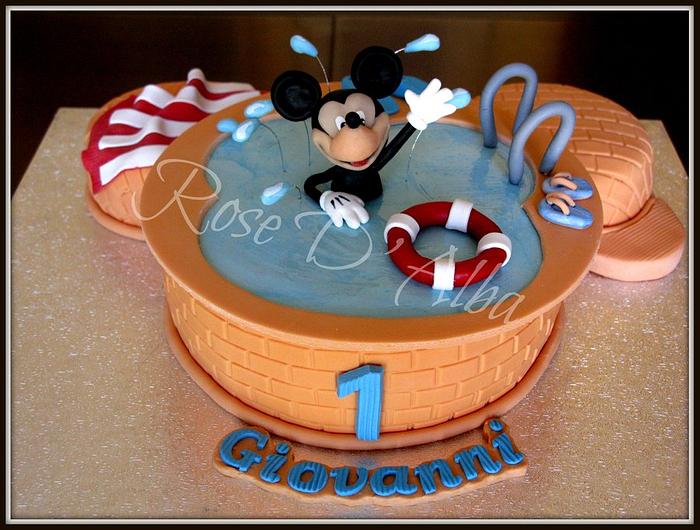 Mickey Mouse's pool cake