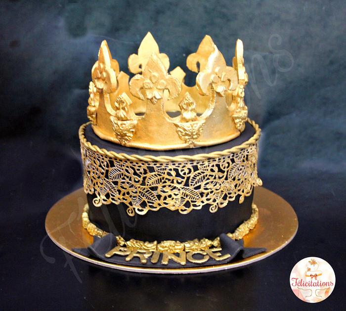 Royal Black and Gold Cake