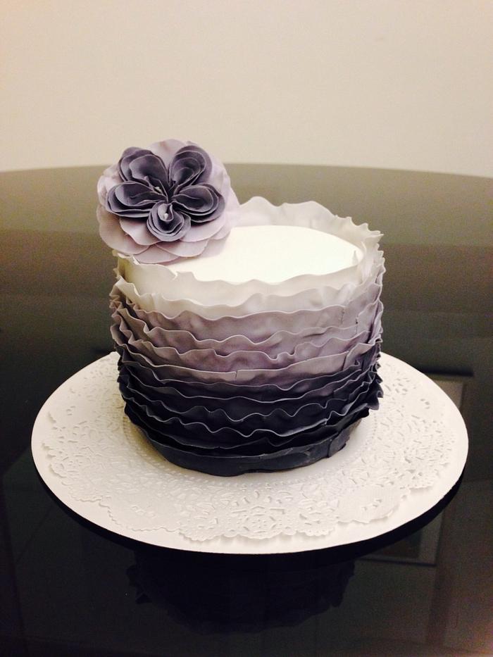 Grey frills cake