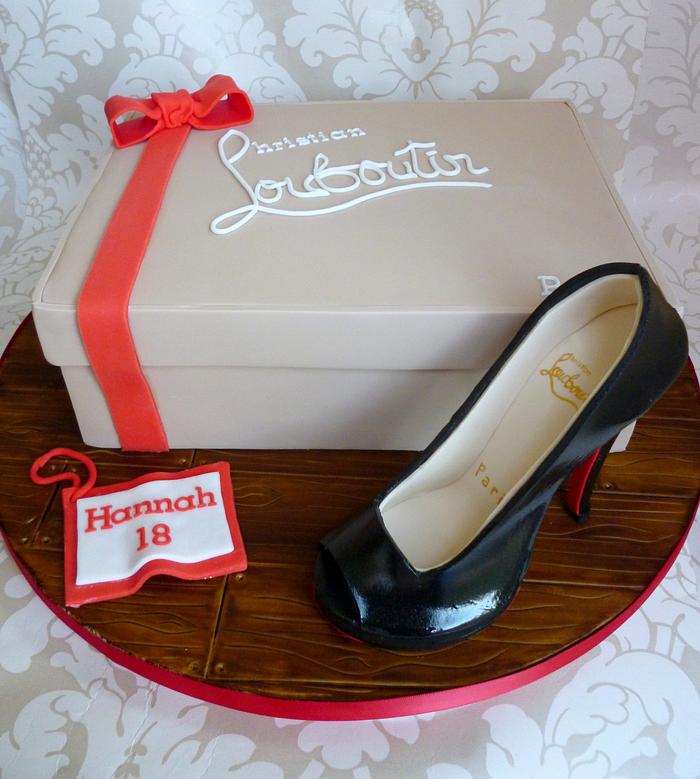 Christian Louboutin Shoe and shoe box cake