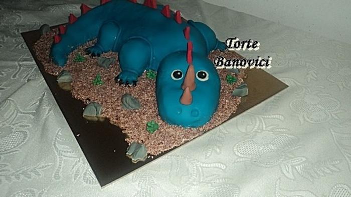 3D dino cake