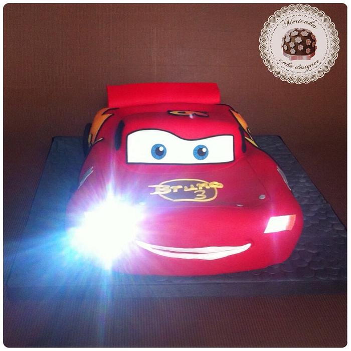 Lightning McQueen cake 3D with lights 