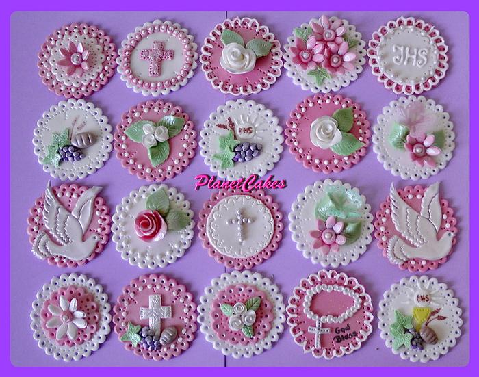 Holy communion pink toppers