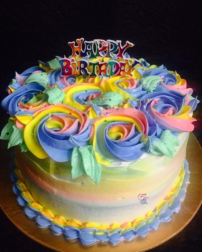 Water colour effect cake