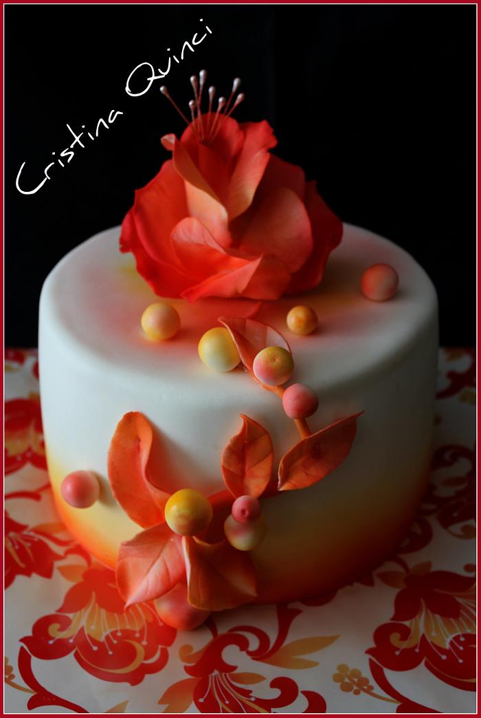 Flower fantasy cake