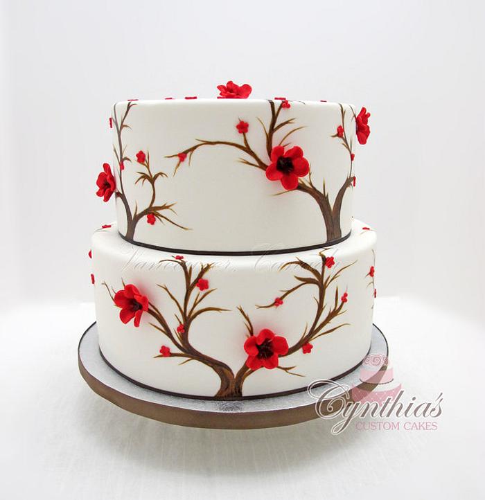 Hand Painted Wedding Cake