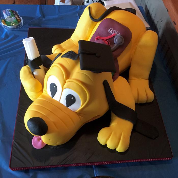 Pluto Graduation Cake