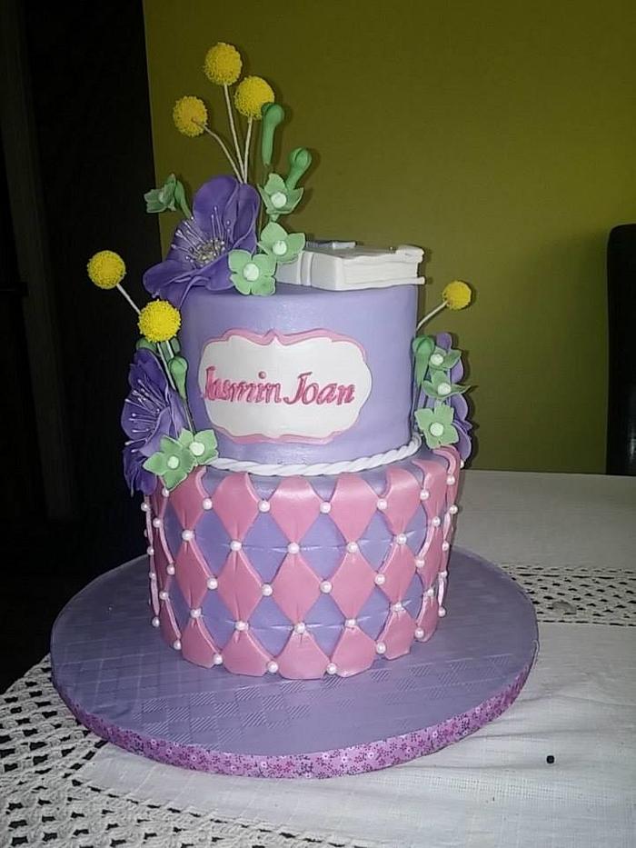 Flower/Bling Themed Cake