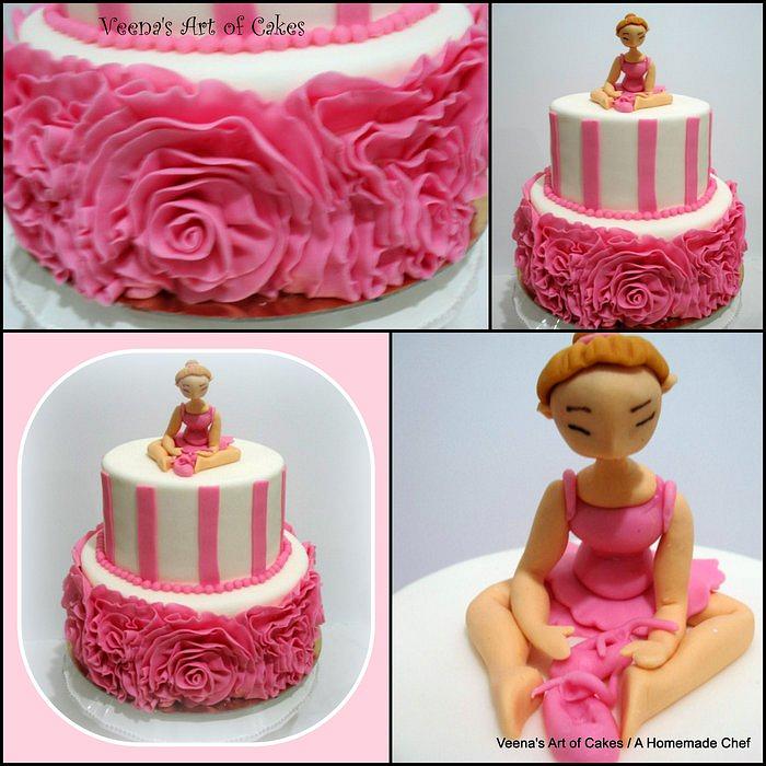Ballerina Rose Ruffle Cake 