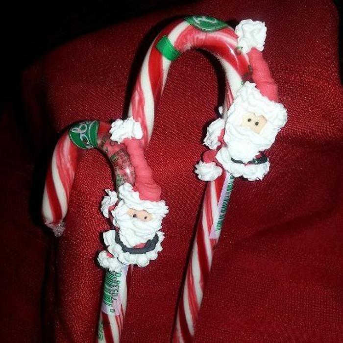 Santa on Candy Canes