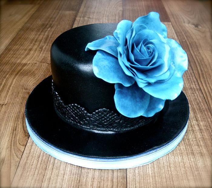 Blue rose cake
