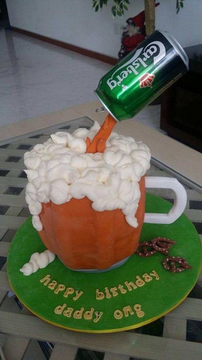 Beer mug cake