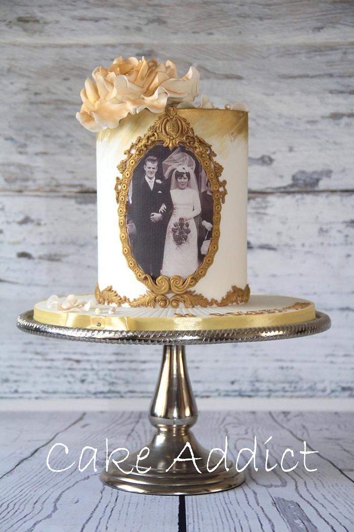 Golden Anniversary Cake