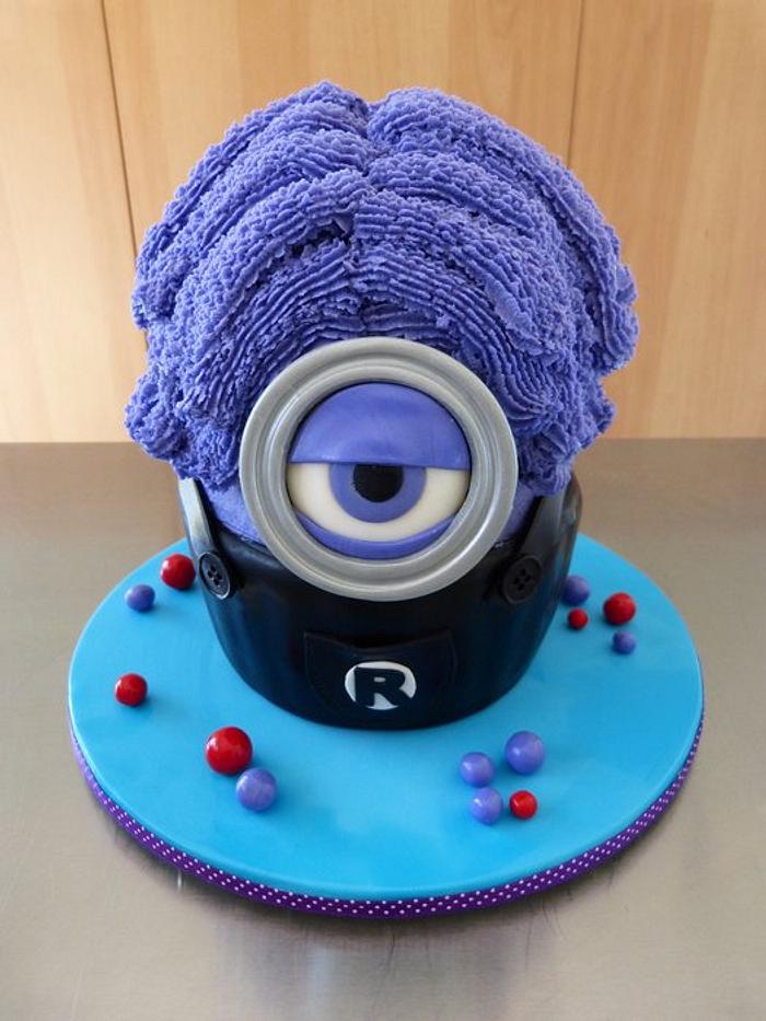 Purple Minion Smash Cake