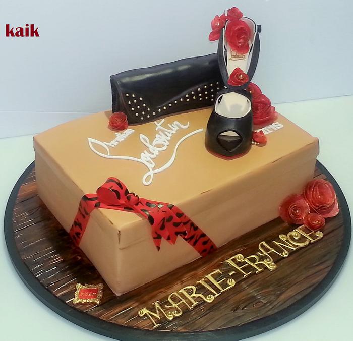 Louboutin Shoe & Shoe Box Cake - Decorated Cake by - CakesDecor